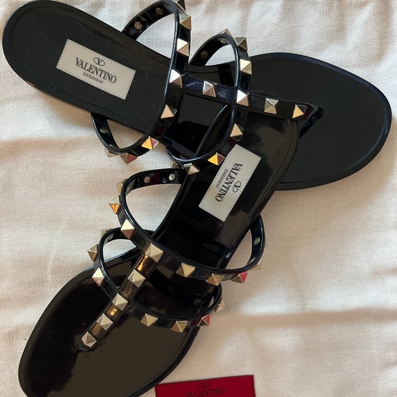 Valentino Rockstud Sandal Slides - Picture 1 of 3